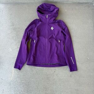 black diamond women's induction shell hooded gore-tex wind stopper jacket M